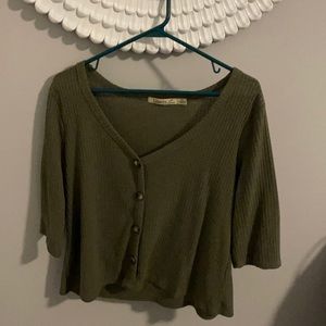 Quarter Sleeve Olive Green Shirt